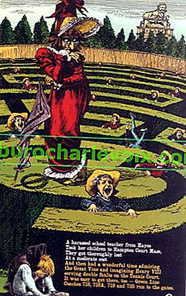 Užasi labirinta Hampton Court.  Promotivni poster za Londonski transportni sustav.  1956
